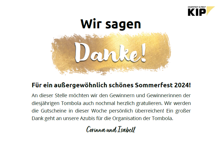 Sommerfest - Danke